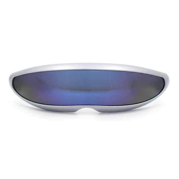 Mirror Lens Monolens Cyclops Robotic Futuristic Sunglasses Silver