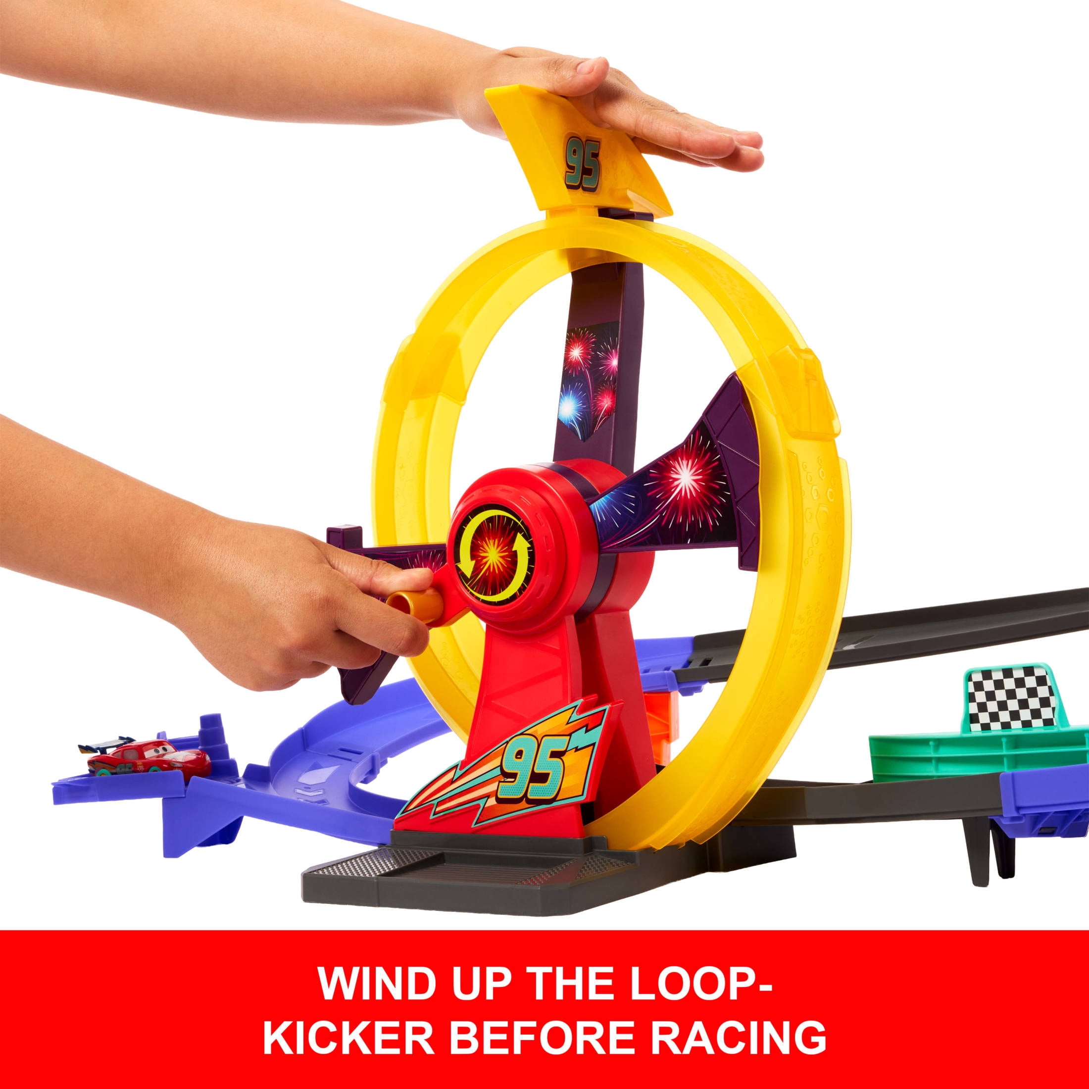 Disney and Pixar Cars Race to Celebrate Lightning McQueen Celebration Raceway Playset & Toy Car