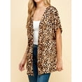 thumbnail image 4 of Made by Johnny Women's Kimono Style Short Sleeve Dolman Cardigan XXXXXL LEOPARD, 4 of 6