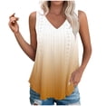 thumbnail image 2 of tarylea Womens Tank Top Sleeveless Eyelet V Neck Curved Hem Gradient Color Blouse Tops Casual Summer Loose Dressy Tops, 2 of 7