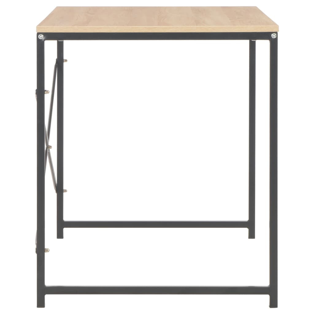 Writing Table Desk, Portable Computer Desk for Home Office, Black+Oak