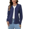 thumbnail image 6 of Uvplove Womens Casual Long Sleeve Cardigan Button Down Soft Open Front Knit Sweater,Navy Blue,M-3XL, 6 of 8