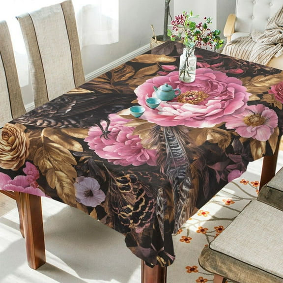 BZSMCE Square Tablecloth Forals Bloom Print Pattern Tableclothes