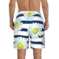 thumbnail image 3 of Kll Daisy Striped Nautical Men'S Casual Summer Beach Shorts Hawaiian Shorts With Pockets-Xx-Large, 3 of 9