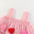 thumbnail image 4 of GYRATEDREAM Toddler Baby Girl Valentines Day Outfit Kids Sparkle 3D Plush Heart Sleeveless Layered Tulle Tutu Dress Suspenders Summer Clothes Pink for 1-8Y, 4 of 8