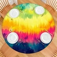 thumbnail image 2 of Colorful Tie Dye Pattern Round Fitted Tablecloth with Elastic Edge,Dining Table Cover Waterproof,Outdoor Round Tablecloth for Camping,Dining,Indoor and Outdoor, 2 of 7