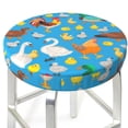 thumbnail image 3 of Balery Rooster And Chickens Fundas de asiento para taburete de bar redondo de tela de terciopelo ajustables que protegen de arañazos y manchas para sillas de 14 a 17 pulgadas.-12 inch, 3 of 7