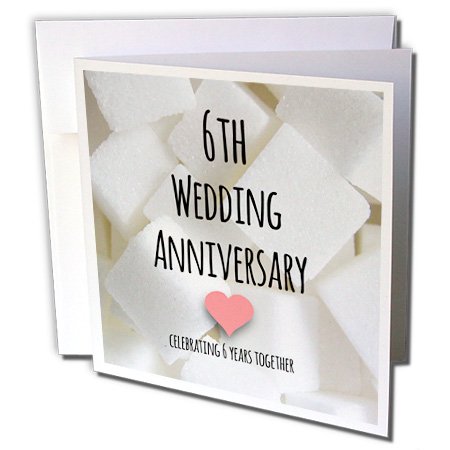 3dRose 6th Wedding Anniversary gift Sugar  celebrating 6 