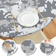 thumbnail image 4 of Gray White Camo Pixel Pattern Round Fitted Tablecloth with Elastic Edge,Dining Table Cover Waterproof,Outdoor Round Tablecloth for Camping,Dining,Indoor and Outdoor, 4 of 7