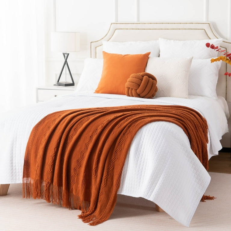 Orange rust throw blanket hotsell