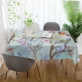 thumbnail image 6 of GZHJMY Bird Flowers Square Tablecloth, Waterproof Stain Wrinkle Resistant Washable Polyester Table Cover for Picnic Dinner Holiday Kitchen Party Decor, 60 x 60 in Home Decor, 6 of 7