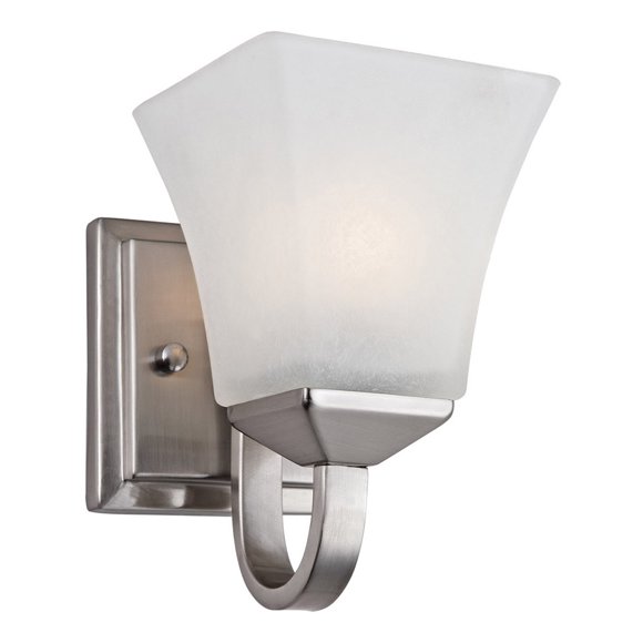 Design House 587733 Torino Traditional Indoor Dimmable Up/Down Wall Light with Snow Glass, 1, Satin Nickel
