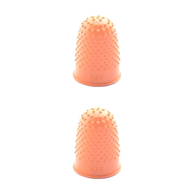 Inteprter Fundas para yemas de los dedos Protector antihuellas reciclado Kit antideslizante Guantes Manga elástica Contar dinero Escritura Naranja XS 2piezas