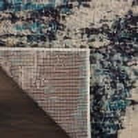 Nourison Celestial Abstract Ivory/Teal Blue 9' x 12' Area Rug, (9x12)