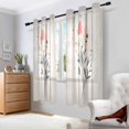 thumbnail image 2 of Yayeee Window Curtains Light Filtering 63"x42" Grommet Panel Pair Home Living Room Decor, Pink Flower, 2 of 7