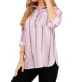 thumbnail image 6 of ZXSXSY Women Button Collar Vertial Detailing Split Hem Shirts with Pocket, 6 of 9