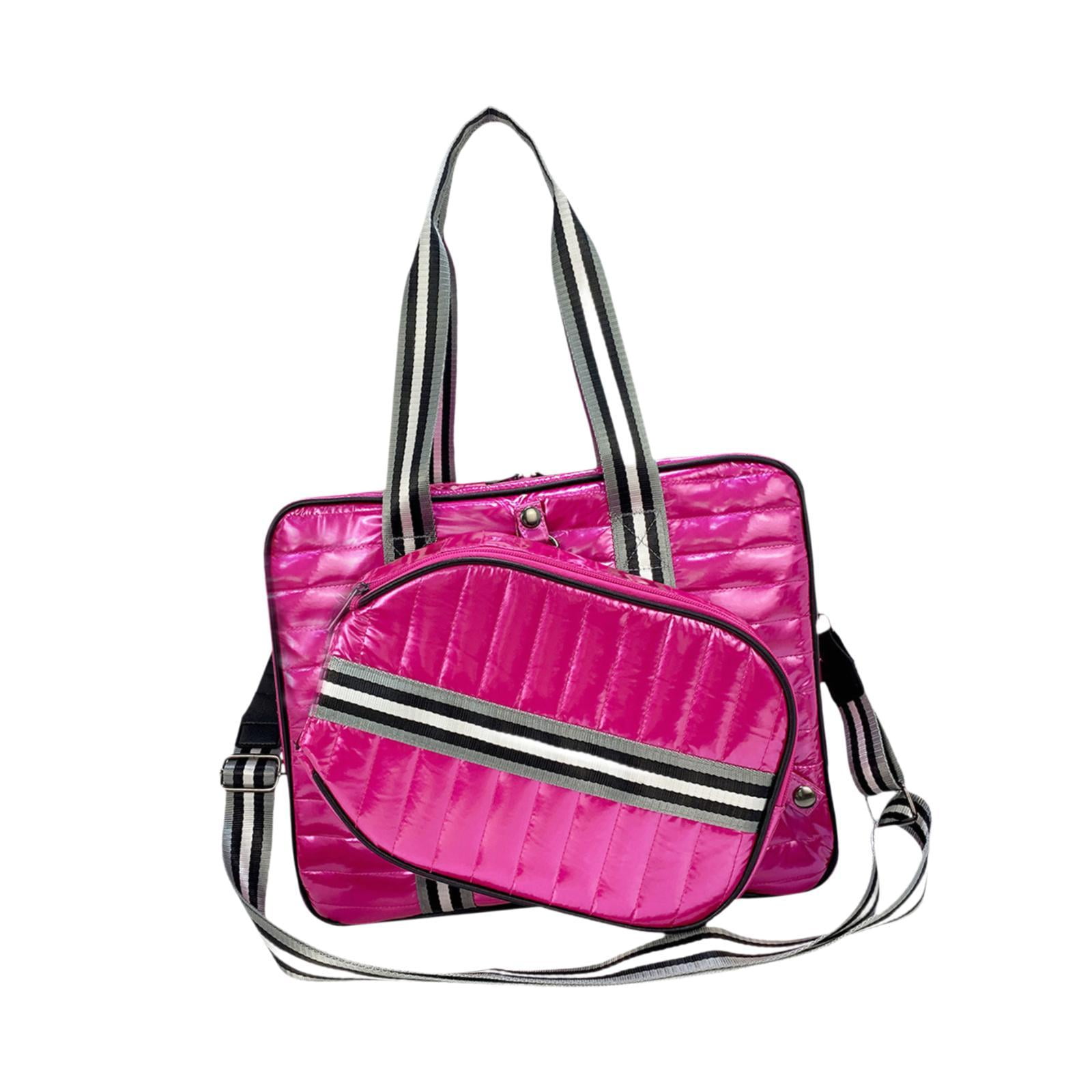 Baoblaze Tennis Bag Detachable Racket Holder Multipurpose Portable Tennis Racquet Bag Rose Red