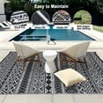 thumbnail image 4 of COZONY 10x14 ft Outdoor Rug, Extra Large Reversible Waterproof Patio Carpet, UV & Fade Resistant, Portable for Deck, Backyard, Black and White, 4 of 5