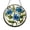 Acrylic 3.5 Inch, variant on Floral Blue Stained Glass Round Panel, Bright Garden Style Window Decoration