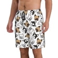thumbnail image 2 of Bixox Men's French Bulldog3 printing Casual Classic Fit Short Summer Beach Shorts, 2 of 6