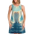 thumbnail image 1 of Fotbe Sunshine Cute Winged Cat Vestido de Verano sin Mangas para Mujer – Vestido Midi Línea A, Estilo Camiseta Floral, Vestido Playero Casual y Fluido, 1 of 7
