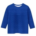 thumbnail image 2 of Cethrio Girls T Shirts, Solid Color Casual Summer Crew Neck 3/4 Sleeve Tops Blue Size 5T, 2 of 4