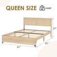 thumbnail image 3 of Yeshouse Estructura de cama matrimonial/queen de mediados de siglo, cama tipo plataforma con cabecero de ratán y 2 cajones de almacenamiento, amplio espacio de almacenamiento debajo de la cama**, 3 of 9