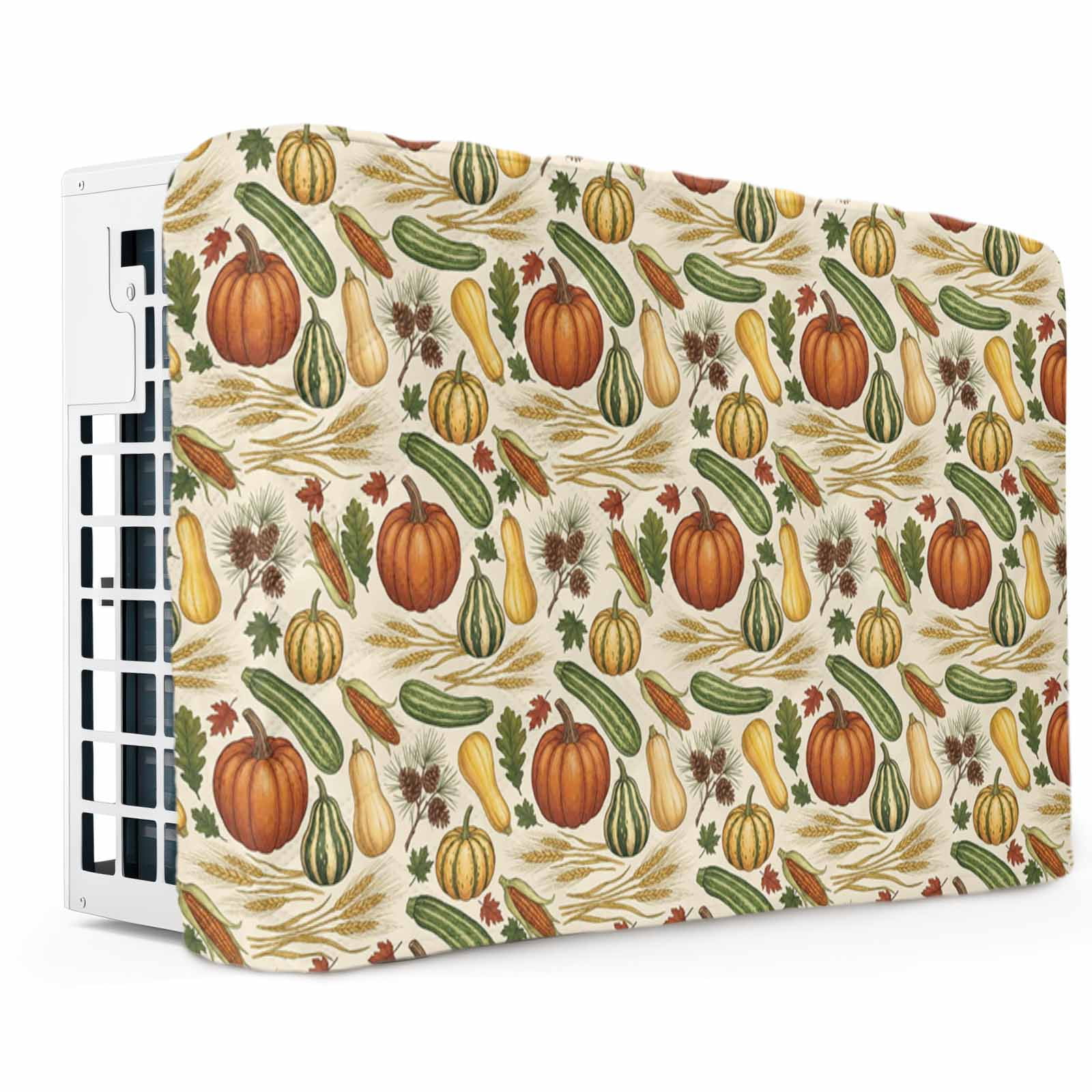 Pumpkins Harvest Fall Indoor Air Conditioner Covers Double Insulation AC Unit Cover with Drawstring Rustic Botanical Thanksgiving Waterproof Window Air Conditioner Covers for Inside 21 x15 x3.5