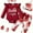 Burgundy, variant on Zehjuhan Newborn Baby Girl Clothes Hello I'm New Here Letter Romper Floral Pants Hat Headband Gloves Coming Home Outfits