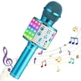 thumbnail image 1 of Wireless Bluetooth Karaoke Microphone Handheld Karaoke Microphone Recorder Speaker, With Led Lights, 5 Magic Sounds, Long Playing Time, Noise Reduction, Children'S Song Recording Function, 1 of 6