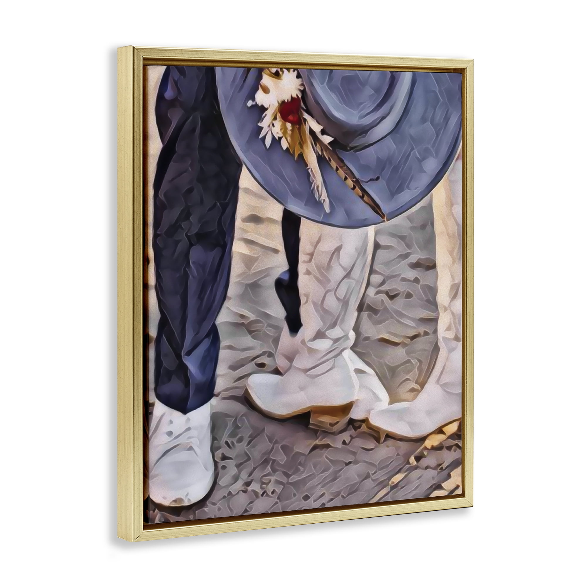 Elope In The Desert Gold Framed Floater Canvas Wall Art, design by Jesse Keith