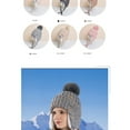 thumbnail image 4 of UTSJKR Ear Protection Winter Hats Womens Fashion Warm Knit Slouchy Beanie Soft Chunky Outdoor Skull Ski Cap with Faux Fur Pom Gray, 4 of 6