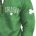 thumbnail image 4 of YaoYar Men's Round Neck Sweatshirt St. Patrick Print Half Zipper Pullover Long Sleeved Top Loose Fit Blouses, 4 of 5