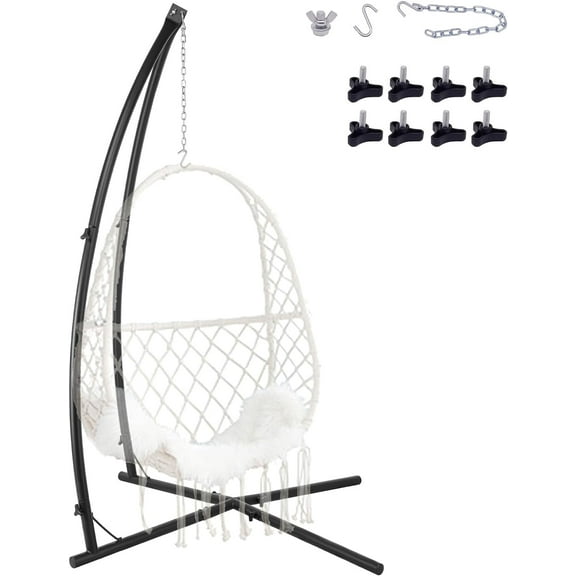 Arlopu Hammock Chair Stand, Heavy Duty Steel X Base Stand for Hanging Chair, Tree Tent, Air Porch, Lounger Swing, Indoor Outdoor Use, 330 lbs