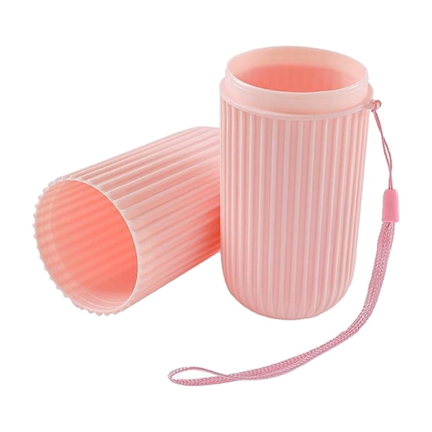 Estuche de viaje para cepillos de dientes, organizador portátil a prueba de polvo. rosa