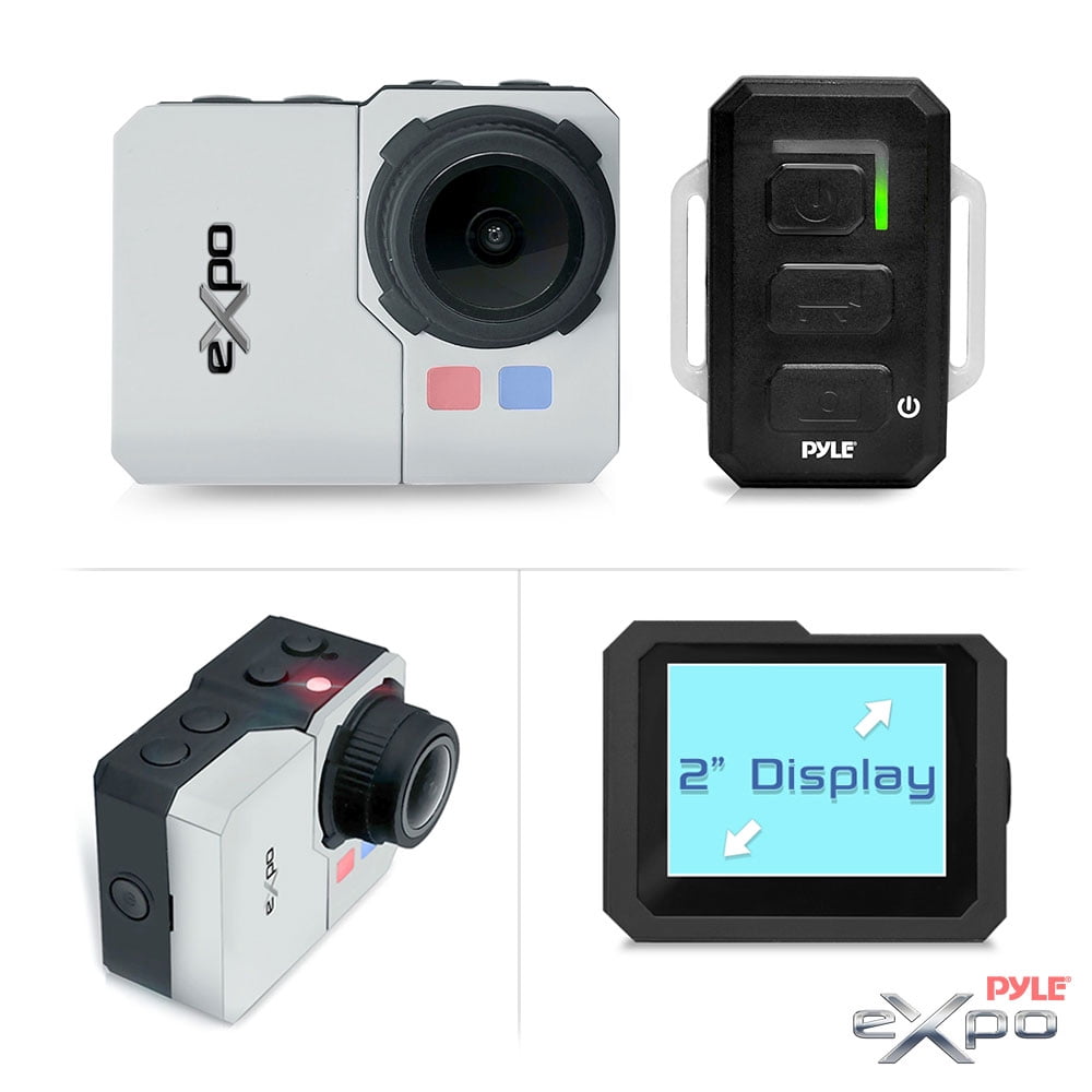 PYLE-SPORT PSCHD90SL - PYLE eXpo Hi-Res Action Cam with Full HD 1080p Video, 20 Mega Pixel Camera, 2'' LCD Screen, Wi-Fi Remote