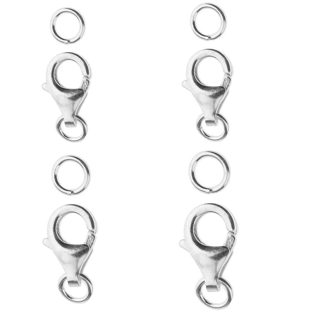 Milageto 3x 1 Piece Double Circle 925 Silver Lobster Clasp Closure Ring Jewelry Findings Crafts - Sliver, 11mm