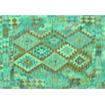 thumbnail image 1 of Ahgly Company Machine Washable Indoor Rectangle Abstract Turquoise Blue Contemporary Area Rugs, 2' x 3', 1 of 4