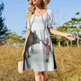 thumbnail image 4 of Vestido con motivo tradicional rumano, vestidos de moda para mujer, vestidos de verano para mujer, 4 of 7