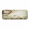 thumbnail image 1 of Ethnic Computer Mouse Pad, Oriental Floral Leaf Pattern with Middle Eastern Design, Rectangle Non-Slip Rubber Mousepad Large, 31" x 12" Gaming Size, Grey Yellow Chocolate, by Ambesonne, 1 of 2