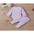 thumbnail image 3 of Newborn Baby Girl Boy Spring Fall Clothes Ribbed Cotton Solid Color Long Sleeve Romper Jumpsuit+Pants Outfits Set, 3 of 7