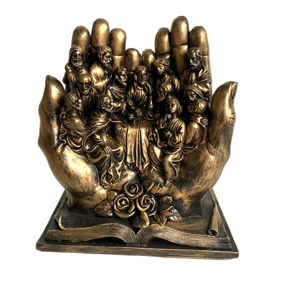 Art Jésus Dernier Souper Sculpture Décoratif ianity Statue Bureau Bronze