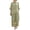 Green, variant on 2 Piece Linen Matching Set Womens Round Neck Blouse Wide Leg Pants, Boho Casual Summer Vacation Outfit Green S