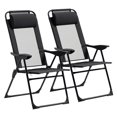 thumbnail image 1 of Outsunny Double Camping Chairs Foldable w/ Reclining & Headrest, Black, 1 of 10
