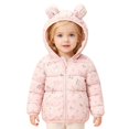 thumbnail image 2 of Wangmeiwg Girls Down Coat Winter Warm Jacket With Adorable Animal Print Insulated Soft Lightweight Hooded Outerwear For Toddlers And Kids 2-3 Years Pink, 2 of 9