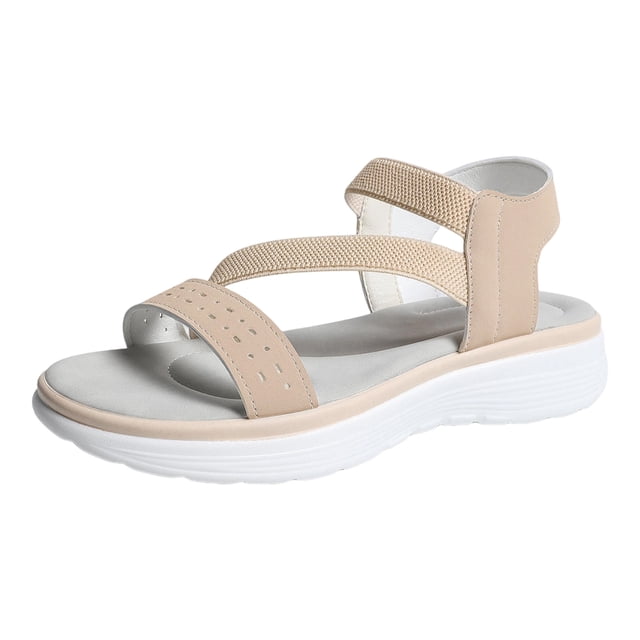 DXOUPM Sandales Femmes Décontractées Été Bout Ouvert Confortables pour Marcher Vacances Sorties