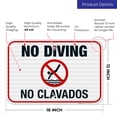 thumbnail image 3 of Bilingual No Diving Pool Sign, English Spanish,, 3 of 8