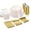 Clear Gold, variant on 700PCS Clear Gold Disposable Dinnerware Set for 100 Guests, Plastic Plates for Party, Wedding, Christmas, Include: 200 Plastic Plates, 100 Gold Silverware, 100 Cups, 100 Napkins
