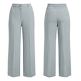thumbnail image 2 of Bosfbaoi Plus Size Pants for Women Classic Fit Womens Pants High Waist Wide Leg Dress Pants Button Fly with Front Seam Work Clothes for Office, 2 of 9