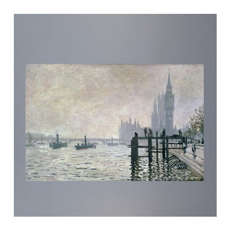 Wallhogs Monet The Thames Below Westminster 1871 Poster Wall Mural